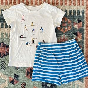 Tea Collection gymnastics girls T-shirt and short set - 5 - EUC!